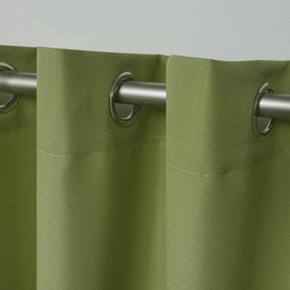 Denton Indoor Outdoor Curtain Panels Pair of 2 Kiwi Green 54 in x 120 in NEW NIP - Picture 4 of 12